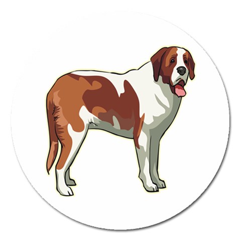 St. Bernard Magnet 5  (Round) from ArtsNow.com Front