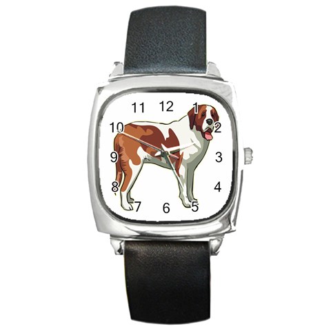 St. Bernard Square Metal Watch from ArtsNow.com Front