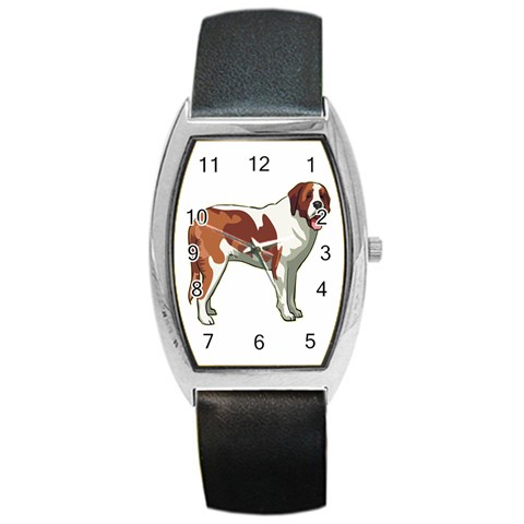 St. Bernard Barrel Style Metal Watch from ArtsNow.com Front