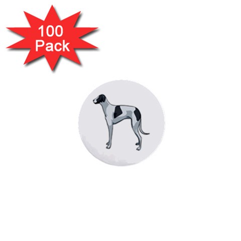 Whippet 1  Mini Button (100 pack)  from ArtsNow.com Front