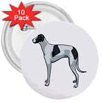 Whippet 3  Button (10 pack)