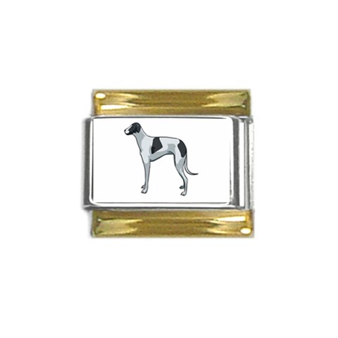 Whippet Gold Trim Italian Charm (9mm) from ArtsNow.com Front