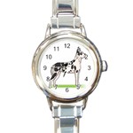 Great Dane Round Italian Charm Watch
