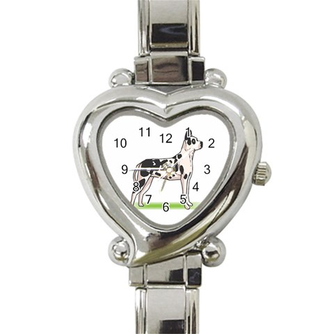Great Dane Heart Italian Charm Watch from ArtsNow.com Front