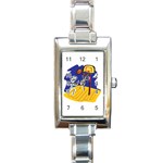 Stick Figure Basketball Player Rectangular Italian Charm Watch