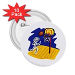 Stick Figure Basketball Player 2.25  Button (10 pack)