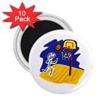 Stick Figure Basketball Player 2.25  Magnet (10 pack)