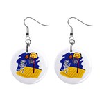 Stick Figure Basketball Player 1  Button Earrings