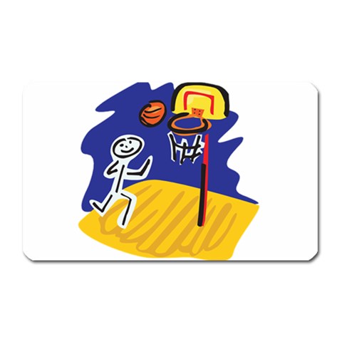 Stick Figure Basketball Player Magnet (Rectangular) from ArtsNow.com Front