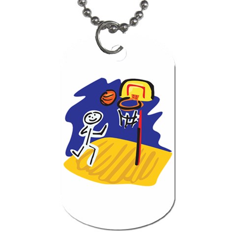 Stick Figure Basketball Player Dog Tag (One Side) from ArtsNow.com Front