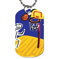 Stick Figure Basketball Player Dog Tag (Two Sides) from ArtsNow.com Back
