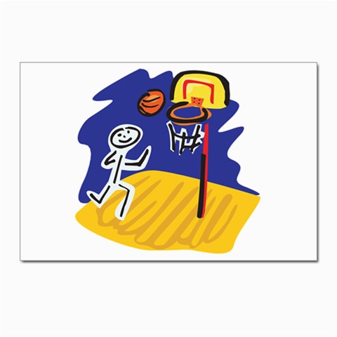 Stick Figure Basketball Player Postcards 5  x 7  (Pkg of 10) from ArtsNow.com Front