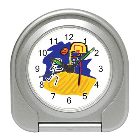 Stick Figure Basketball Player Travel Alarm Clock from ArtsNow.com Front
