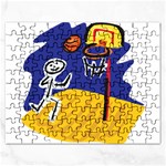Stick Figure Basketball Player Jigsaw Puzzle (Rectangular)