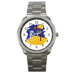 Stick Figure Basketball Player Sport Metal Watch