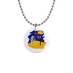 Stick Figure Basketball Player 1  Button Necklace