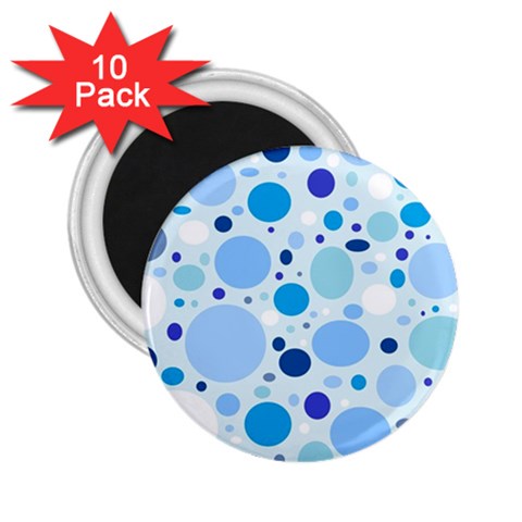 Bubbly Blues 2.25  Button Magnet (10 pack) from ArtsNow.com Front