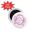 Cute Little Pink Girl 1.75  Magnet (100 pack) 