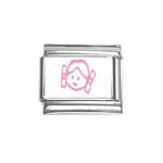 Cute Little Pink Girl Italian Charm (9mm)