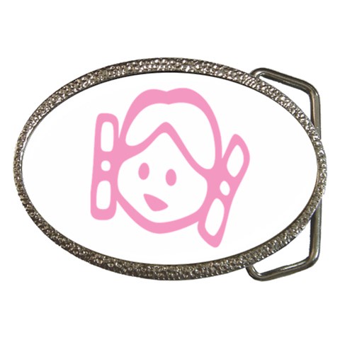 Cute Little Pink Girl Belt Buckle from ArtsNow.com Front