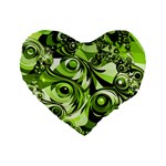 Retro Green Abstract 16  Premium Heart Shape Cushion 