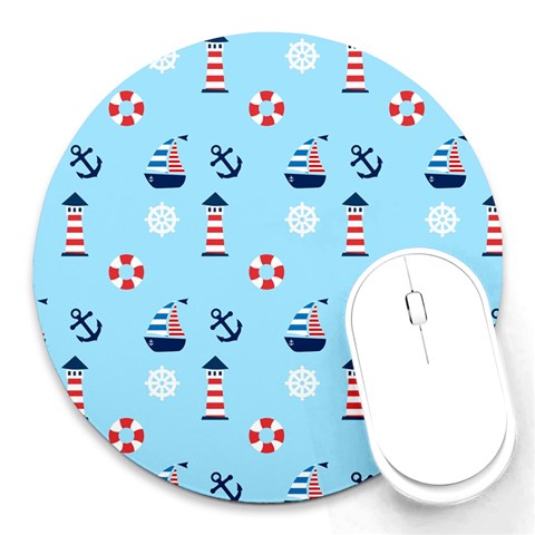 Sailing The Bay 8  Mouse Pad (Round) from ArtsNow.com Front