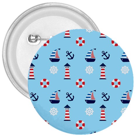 Sailing The Bay 3  Button from ArtsNow.com Front