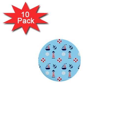 Sailing The Bay 1  Mini Button (10 pack) from ArtsNow.com Front