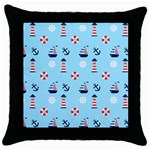 Sailing The Bay Black Throw Pillow Case