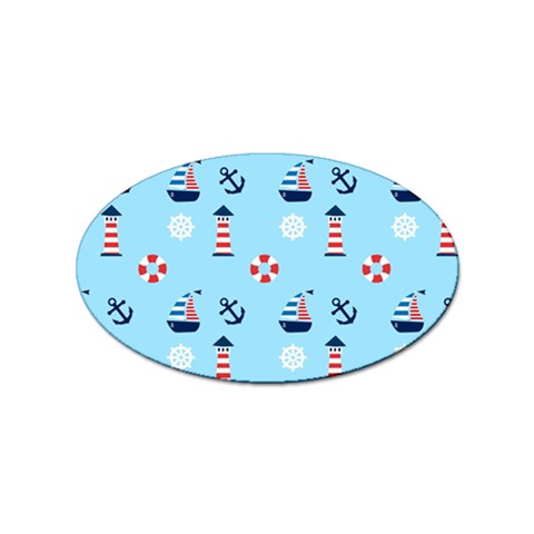 Sailing The Bay Sticker (Oval) from ArtsNow.com Front
