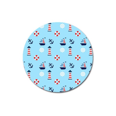 Sailing The Bay Magnet 3  (Round) from ArtsNow.com Front