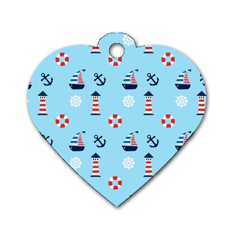 Sailing The Bay Dog Tag Heart (Two Sided) from ArtsNow.com Front