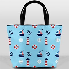 Sailing The Bay Bucket Handbag from ArtsNow.com Back