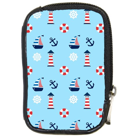 Sailing The Bay Compact Camera Leather Case from ArtsNow.com Front