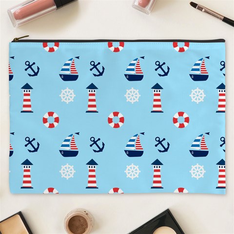 Sailing The Bay Cosmetic Bag (XXXL) from ArtsNow.com Front