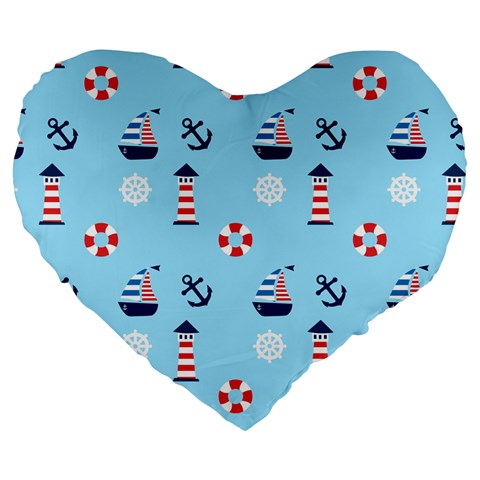 Sailing The Bay 19  Premium Heart Shape Cushion from ArtsNow.com Front