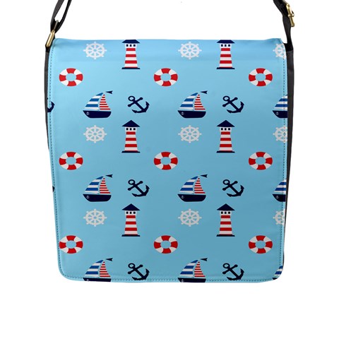 Sailing The Bay Flap Closure Messenger Bag (Large) from ArtsNow.com Front