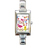 Butterfly Beauty Rectangular Italian Charm Watch