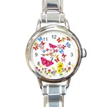 Butterfly Beauty Round Italian Charm Watch