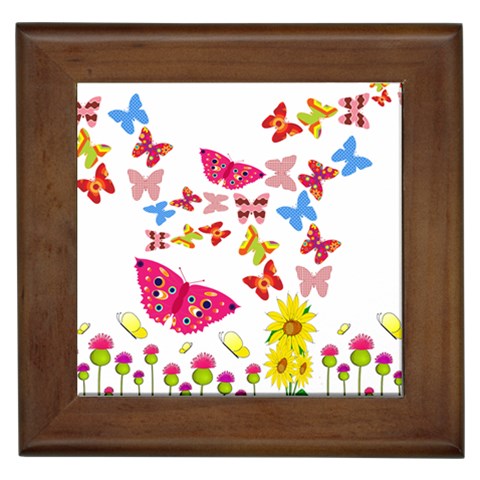 Butterfly Beauty Framed Ceramic Tile from ArtsNow.com Front