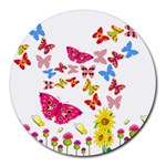 Butterfly Beauty 8  Mouse Pad (Round)