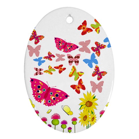 Butterfly Beauty Oval Ornament from ArtsNow.com Front