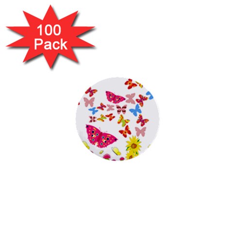 Butterfly Beauty 1  Mini Button (100 pack) from ArtsNow.com Front