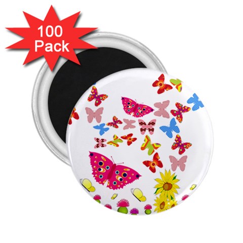 Butterfly Beauty 2.25  Button Magnet (100 pack) from ArtsNow.com Front