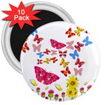 Butterfly Beauty 3  Button Magnet (10 pack)