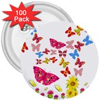 Butterfly Beauty 3  Button (100 pack)