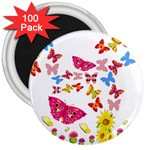 Butterfly Beauty 3  Button Magnet (100 pack)