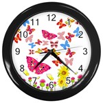 Butterfly Beauty Wall Clock (Black)