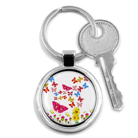 Butterfly Beauty Key Chain (Round) from ArtsNow.com Front