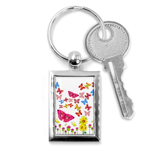 Butterfly Beauty Key Chain (Rectangle) from ArtsNow.com Front